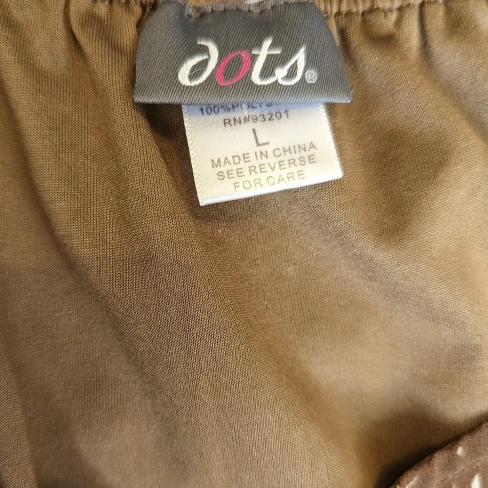 Dots Brown & White Bird Polka Dot Short Sleeve Hi-low Dress - Picture 5 of 5